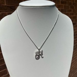 Diamond necklace initial H